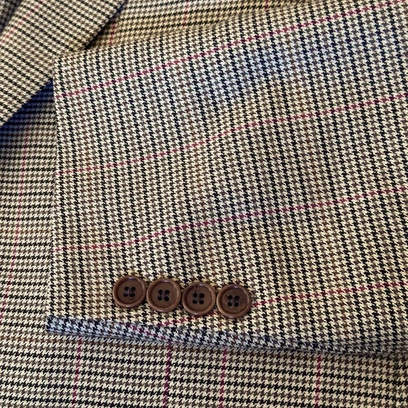 Brooks Brothers 346 Wool Brown Red Tan Plaid Men’s Sport Coat Blazer Size 44R - Picture 2 of 8